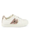 Baskets BLANC Fille Motif Paillettes Lacets