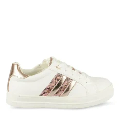 Baskets BLANC Fille Motif Paillettes Lacets