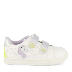 Baskets BLANC Fille Motif Licorne Scratch