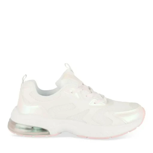 Baskets BLANC Fille Motif Iridescent Lacets