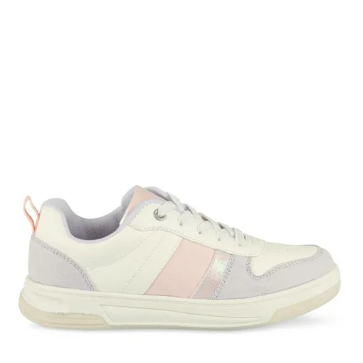 Baskets BLANC Fille Motif Iridescent Fermeture éclair