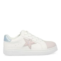 Baskets BLANC Fille Motif Paillettes Lacets
