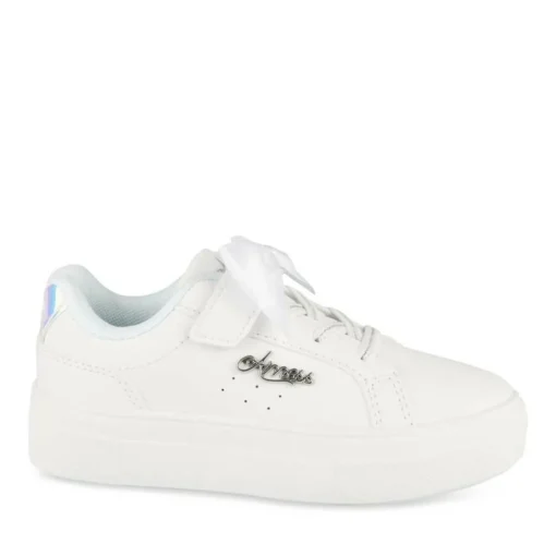 Baskets BLANC Fille Motif Uni Scratch