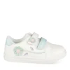 Baskets BLANC Fille Motif Fleuri Scratch
