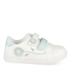 Baskets BLANC Fille Motif Fleuri Scratch