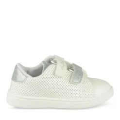 Baskets BLANC Fille Motif Uni Scratch