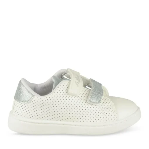 Baskets BLANC Fille Motif Uni Scratch