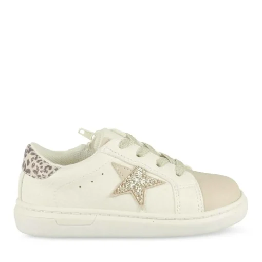 Baskets BLANC Fille Motif Etoiles Fermeture éclair