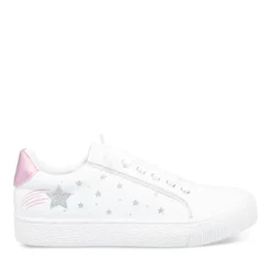 Baskets BLANC Fille Motif Etoiles Fermeture éclair