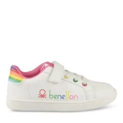 Baskets BLANC Fille Motif Multicolore Scratch