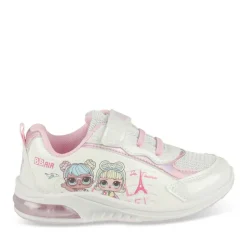 Baskets BLANC Fille Motif Uni Scratch