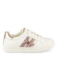 Baskets BLANC Fille Motif Paillettes Lacets