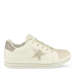 Baskets BLANC Fille Motif Paillettes Lacets