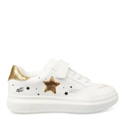 Baskets BLANC Fille Motif Etoiles Scratch
