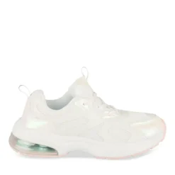 Baskets BLANC Fille Motif Iridescent Elastique