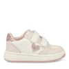Baskets BLANC Fille Motif Coeurs Scratch