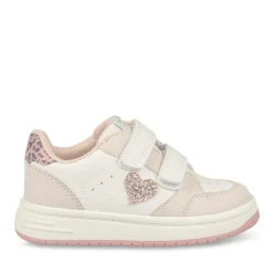 Baskets BLANC Fille Motif Coeurs Scratch