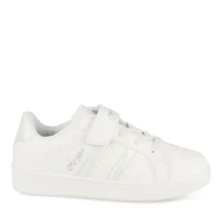 Baskets BLANC Fille Motif Uni Scratch