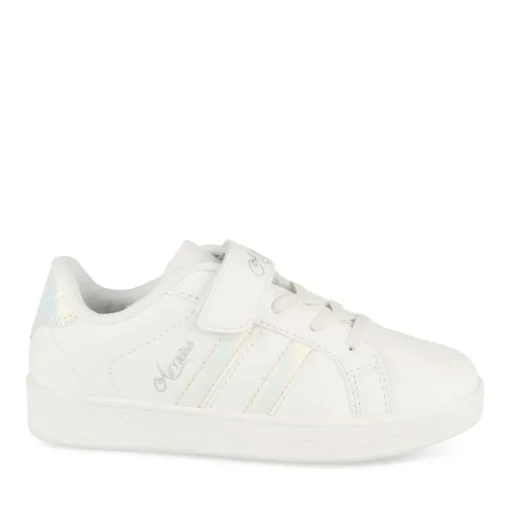Baskets BLANC Fille Motif Uni Scratch