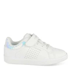 Baskets BLANC Fille Motif Uni Scratch