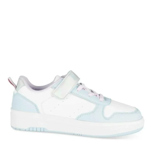 Baskets BLANC Fille Motif Uni Scratch