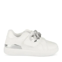 Baskets BLANC Fille Motif Chaîne Scratch