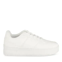 Baskets BLANC Fille Motif Uni Lacets