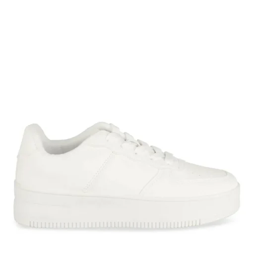 Baskets BLANC Fille Motif Uni Lacets