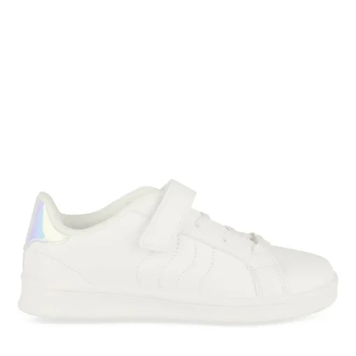Baskets BLANC Fille Motif Iridescent Scratch
