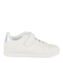 Baskets BLANC Fille Motif Uni Scratch