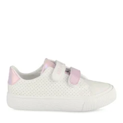 Baskets BLANC Fille Motif Uni Scratch