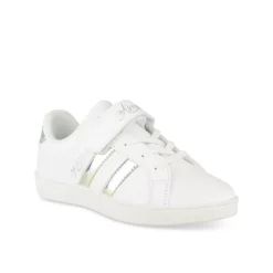 Baskets BLANC Fille Motif Iridescent Scratch