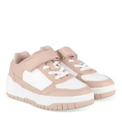 Baskets BLANC Fille Motif Uni Scratch + Elastique