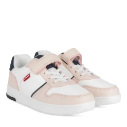 Baskets BLANC Fille Motif Uni Scratch + Elastique