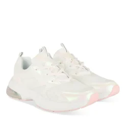 Baskets BLANC Fille Motif Iridescent Lacets