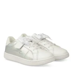 Baskets BLANC Fille Motif Uni Scratch
