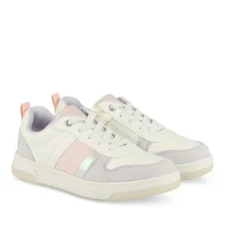 Baskets BLANC Fille Motif Iridescent Fermeture éclair