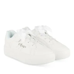 Baskets BLANC Fille Motif Uni Scratch