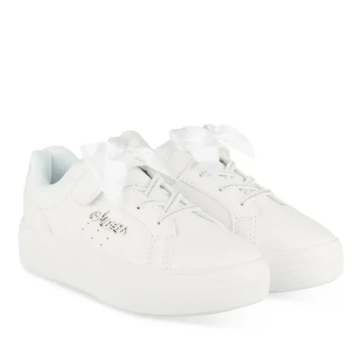 Baskets BLANC Fille Motif Uni Scratch