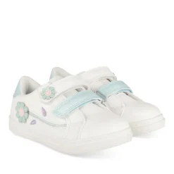 Baskets BLANC Fille Motif Fleuri Scratch