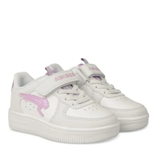 Baskets BLANC Fille Motif Uni Scratch