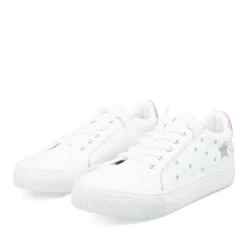 Baskets BLANC Fille Motif Etoiles Fermeture éclair
