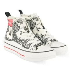 Baskets BLANC Fille Motif Animal Lacets