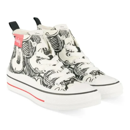 Baskets BLANC Fille Motif Animal Lacets