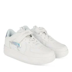 Baskets BLANC Fille Motif Uni Lacets