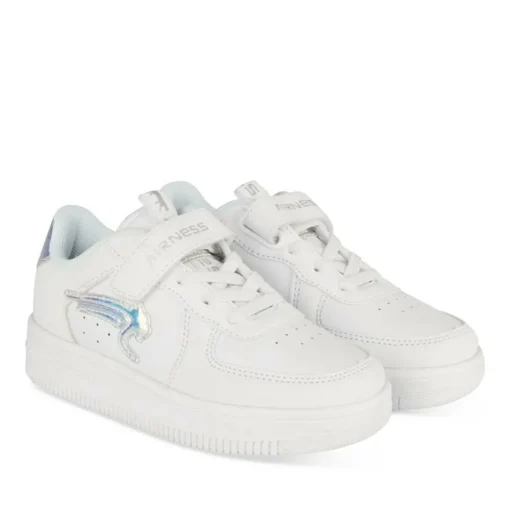 Baskets BLANC Fille Motif Uni Lacets