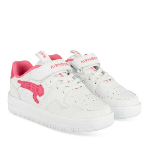 Baskets BLANC Fille Motif Uni Scratch