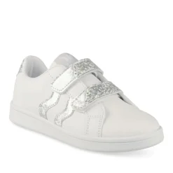 Baskets BLANC Fille Motif Uni Scratch