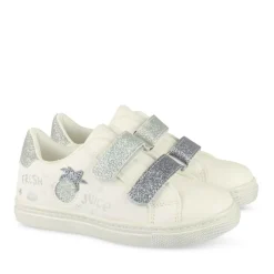 Baskets BLANC Fille Motif Paillettes Scratch