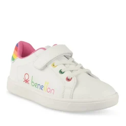 Baskets BLANC Fille Motif Multicolore Scratch